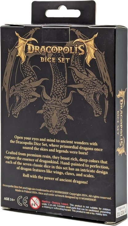 Q-Workshop Dracopolis Dice Set The Scandinavian Blackfang - Dice Accessory for Tabletop Board Card Games - for 1+ Players and Ages 14+