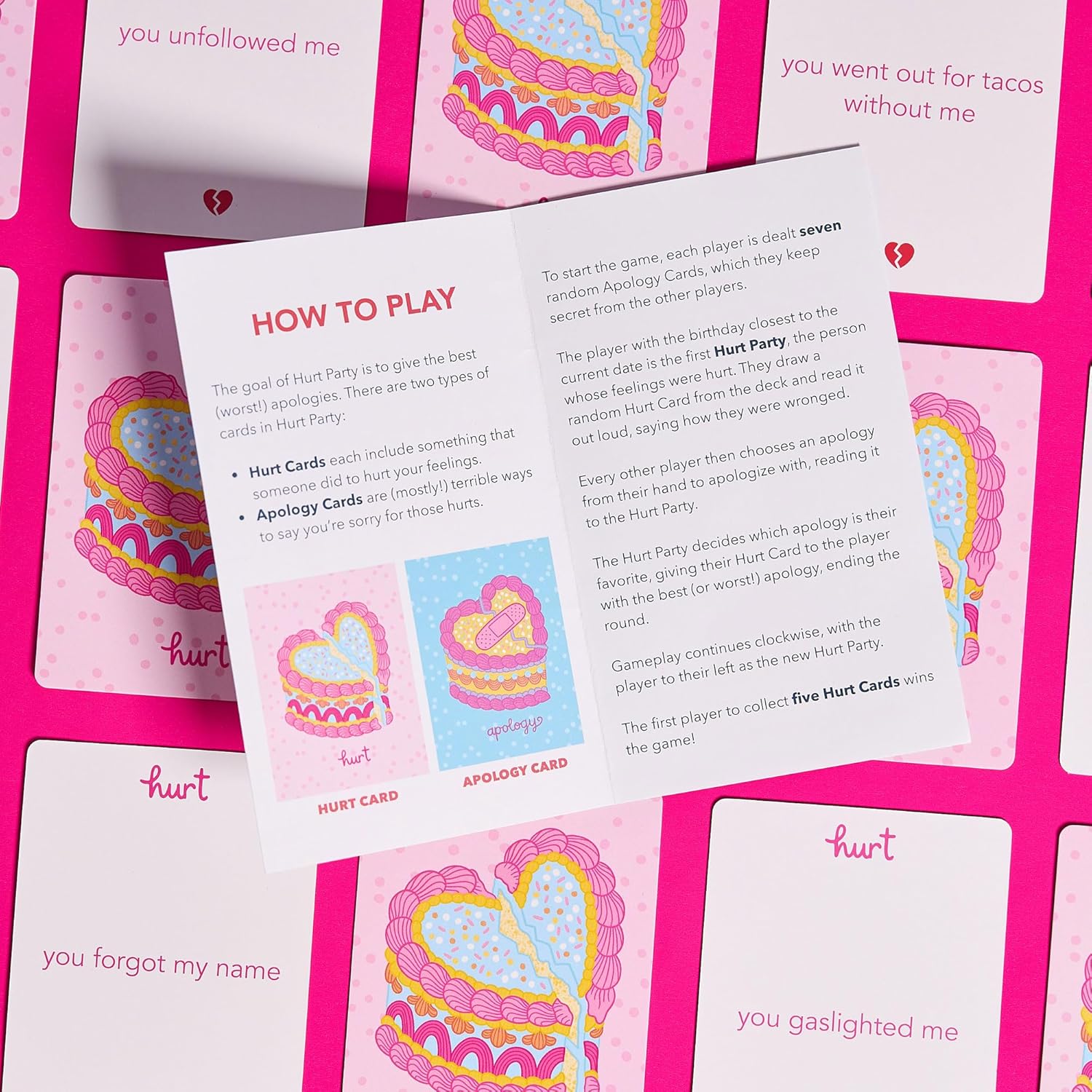 Hurt Party: A Game of Bad Apologies – Hilarious Party Game for Adults, Teens, and Families – 500 Cards, 2-7 Players, Ages 14+