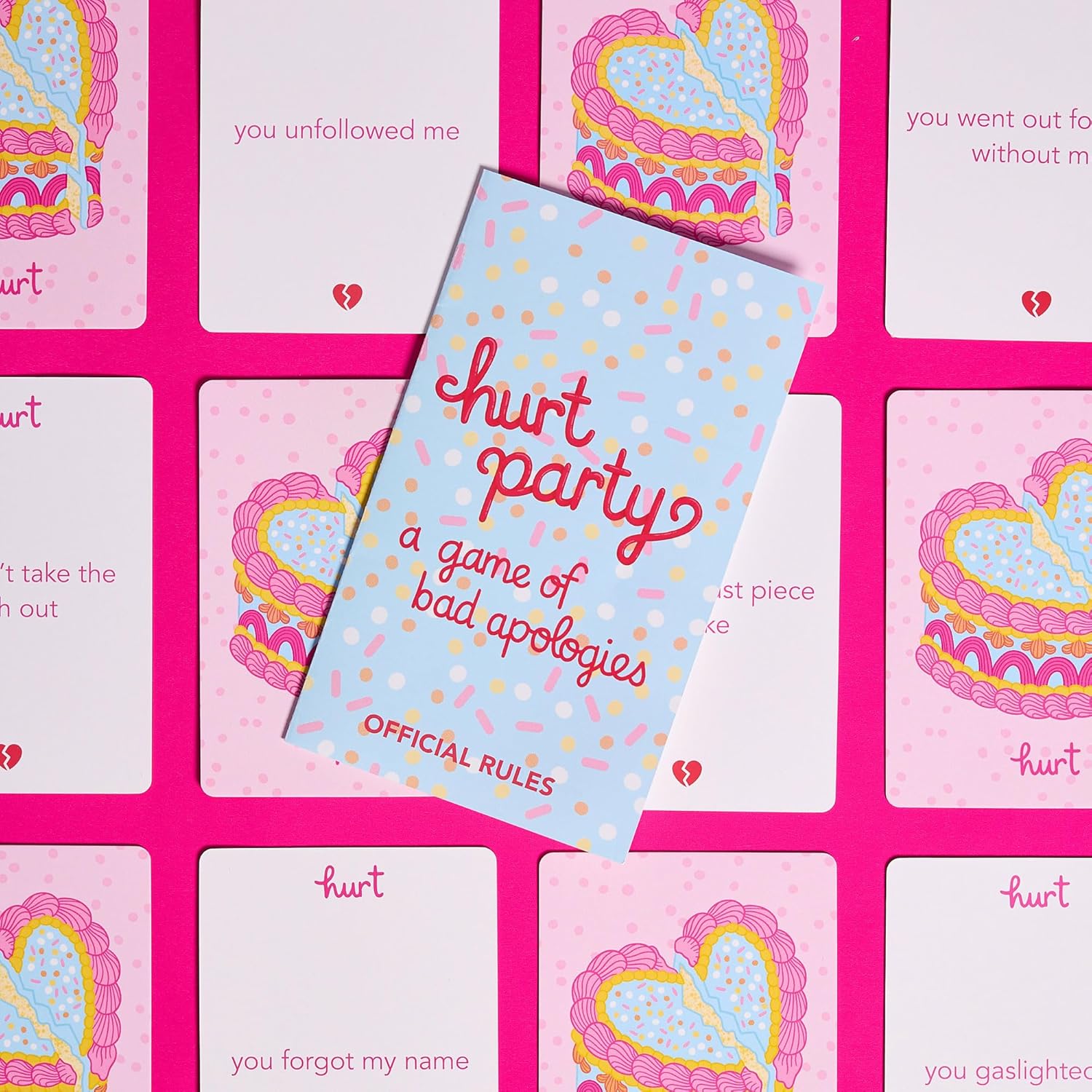 Hurt Party: A Game of Bad Apologies – Hilarious Party Game for Adults, Teens, and Families – 500 Cards, 2-7 Players, Ages 14+