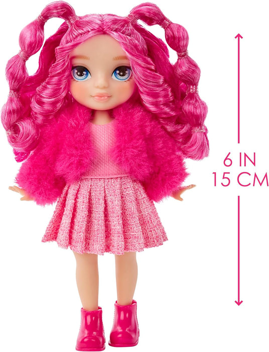 Rainbow High Littles - Magenta Monroe - Small, Posable Fashion Doll – Pink 14 cm Tall Doll with Purse and Magical Pet Kitty - Suitable for Kids and Collectors
