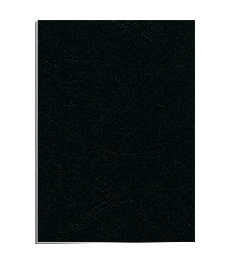 Fellowes 5373802 Deckblatt Delta A4 Lederstruktur, 25 Stück, schwarz