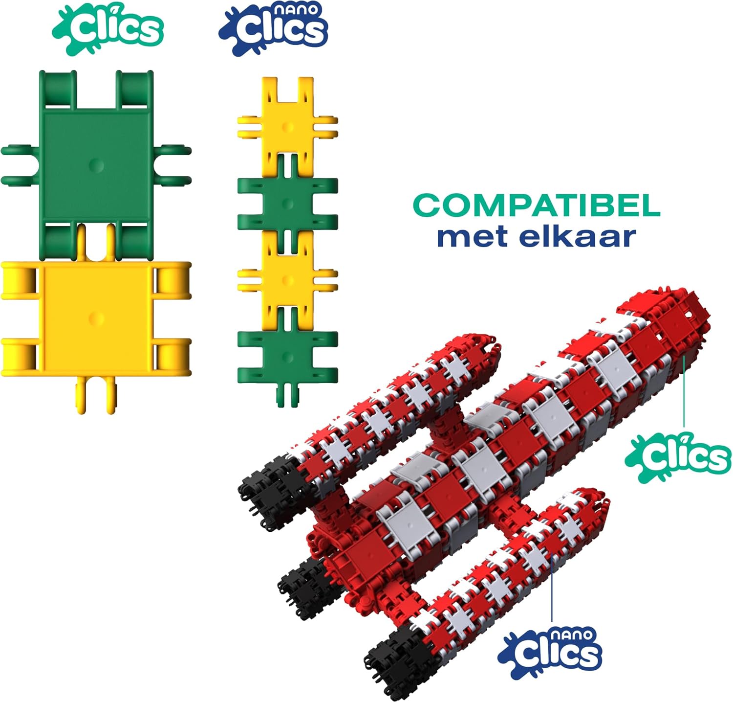Nano Clics Creative Builders 500, Konstruktionsspielzeug für Kinder ab 8 Jahren, kreatives Lernspielzeug im 500-teiligen Set, Bausteine für Mädchen und Jungen, Montessori STEM,dauerhaftes Spielzeug
