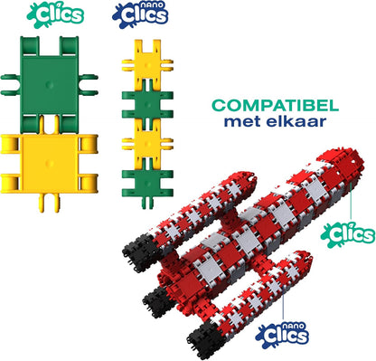 Nano Clics Creative Builders 500, Konstruktionsspielzeug für Kinder ab 8 Jahren, kreatives Lernspielzeug im 500-teiligen Set, Bausteine für Mädchen und Jungen, Montessori STEM,dauerhaftes Spielzeug
