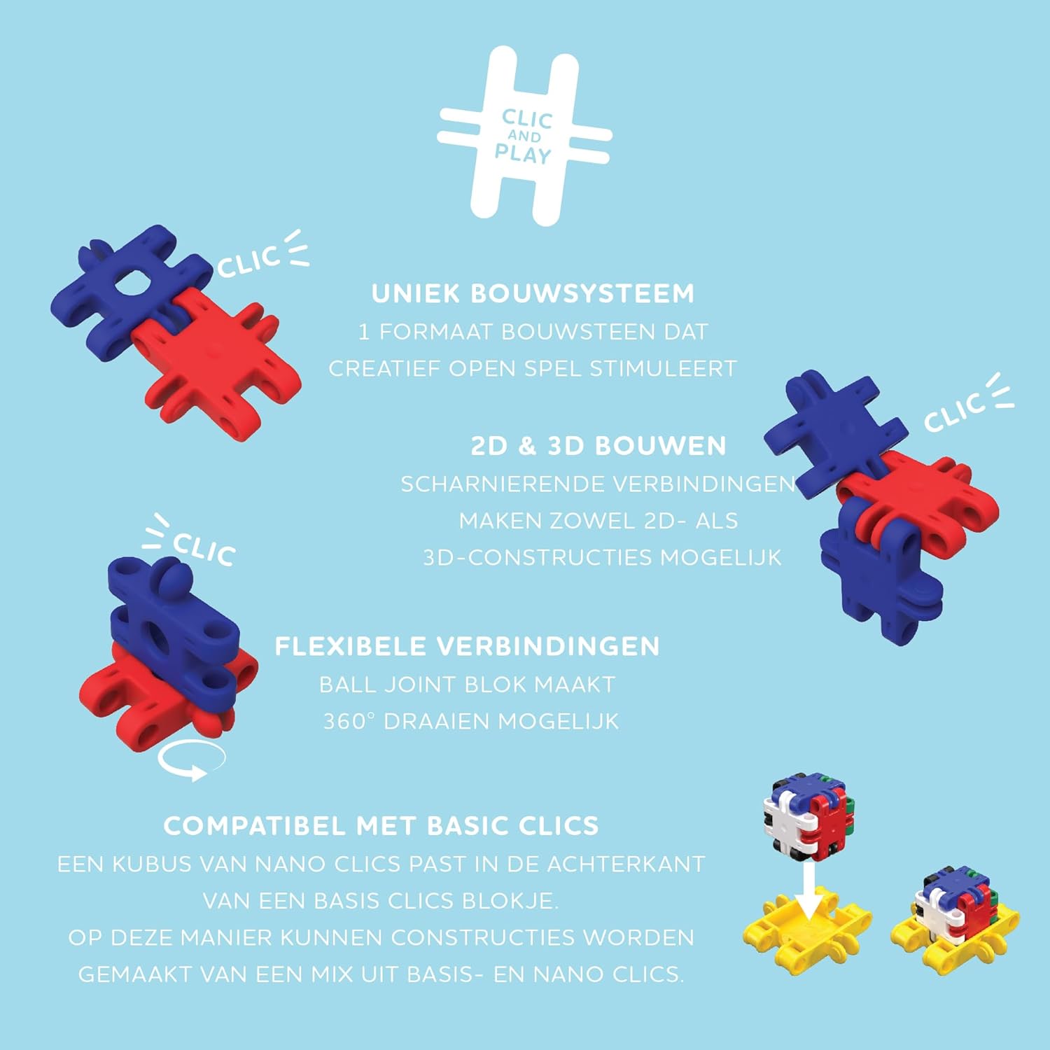 Nano Clics Creative Builders 500, Konstruktionsspielzeug für Kinder ab 8 Jahren, kreatives Lernspielzeug im 500-teiligen Set, Bausteine für Mädchen und Jungen, Montessori STEM,dauerhaftes Spielzeug