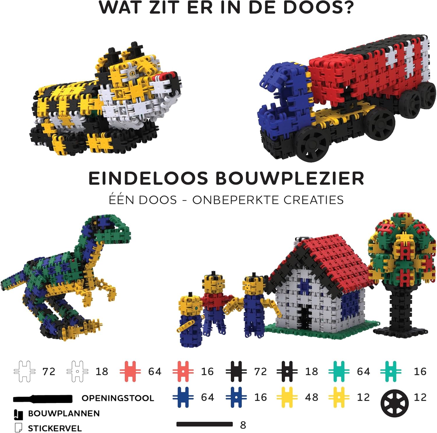 Nano Clics Creative Builders 500, Konstruktionsspielzeug für Kinder ab 8 Jahren, kreatives Lernspielzeug im 500-teiligen Set, Bausteine für Mädchen und Jungen, Montessori STEM,dauerhaftes Spielzeug