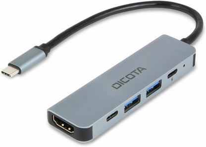 Dicota USB-C 5-in-1 Video Hub 4K PD 100W Silver