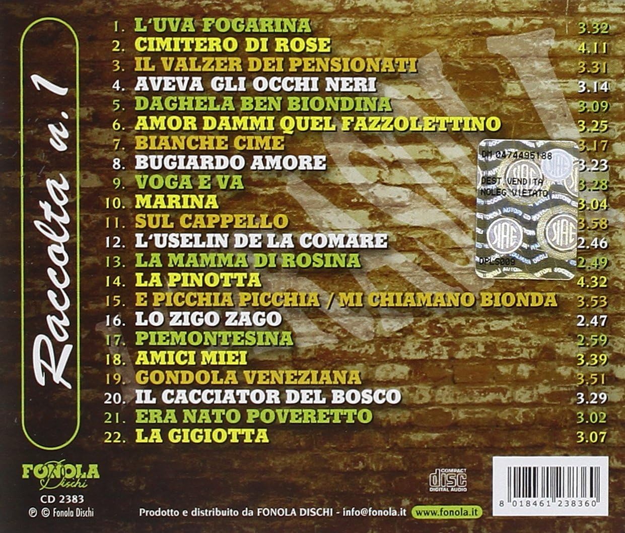 Le Canzoni Di Casa Nostra-Raccolta N.1