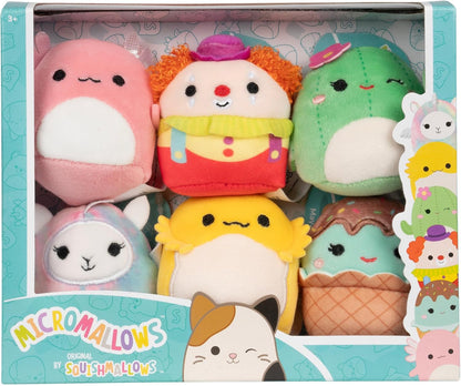 Micromallows Squishmallows Original 6-Pack – Archie Axolotl, Bimbi Clown, Lucy-May Llamapegacorn, Maritza Cactus, Maya Sundae, Rodry Bearded Dragon