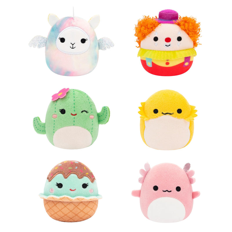 Micromallows Squishmallows Original 6-Pack – Archie Axolotl, Bimbi Clown, Lucy-May Llamapegacorn, Maritza Cactus, Maya Sundae, Rodry Bearded Dragon