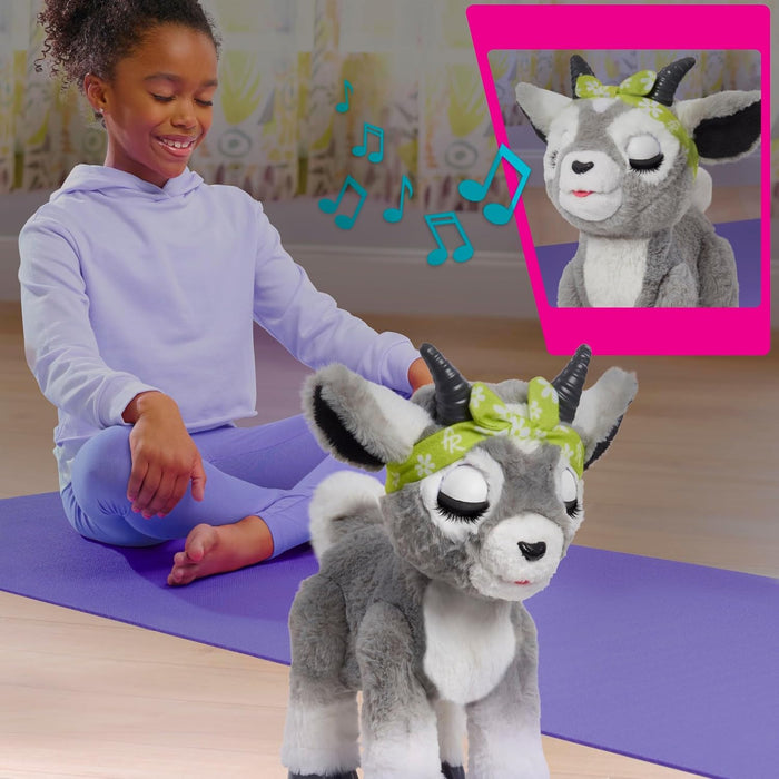 Just Play Jouet interactif Daisy, la chèvre pour Le Yoga, de FurReal, chèvre en Peluche de 29 cm de Haut avec Fonctions sonores, Jouets pour Enfants de 4 Ans et Plus