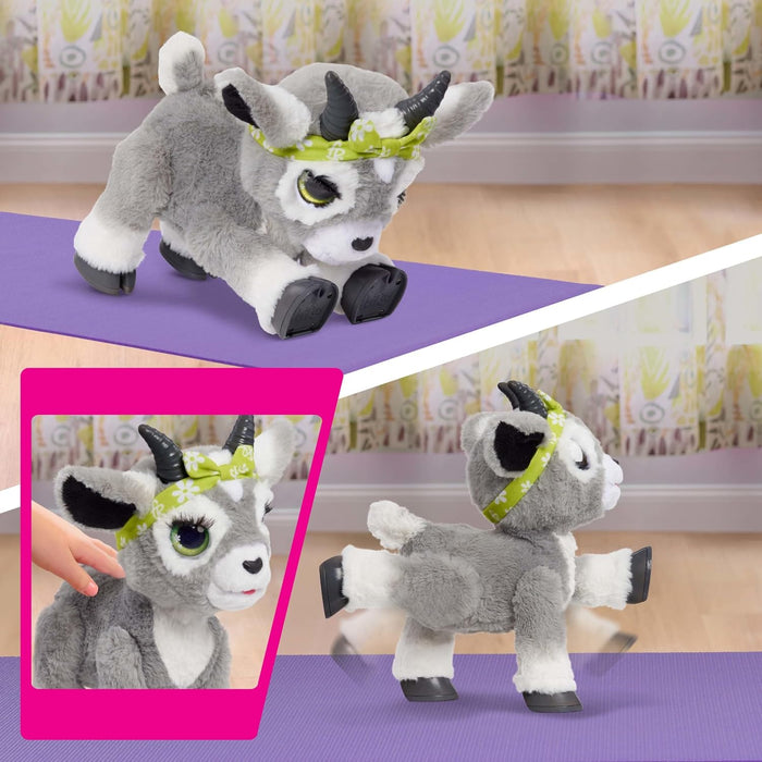 Just Play Jouet interactif Daisy, la chèvre pour Le Yoga, de FurReal, chèvre en Peluche de 29 cm de Haut avec Fonctions sonores, Jouets pour Enfants de 4 Ans et Plus
