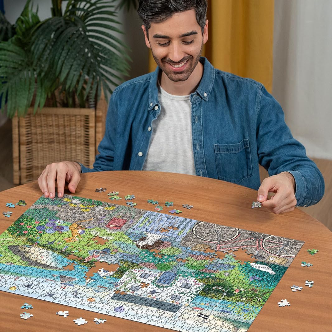 Ravensburger Puzzle 12001104 - Küstendorf - 1000 Teile Puzzle für Erwachsene und Kinder ab 14 Jahren, England-Puzzle
