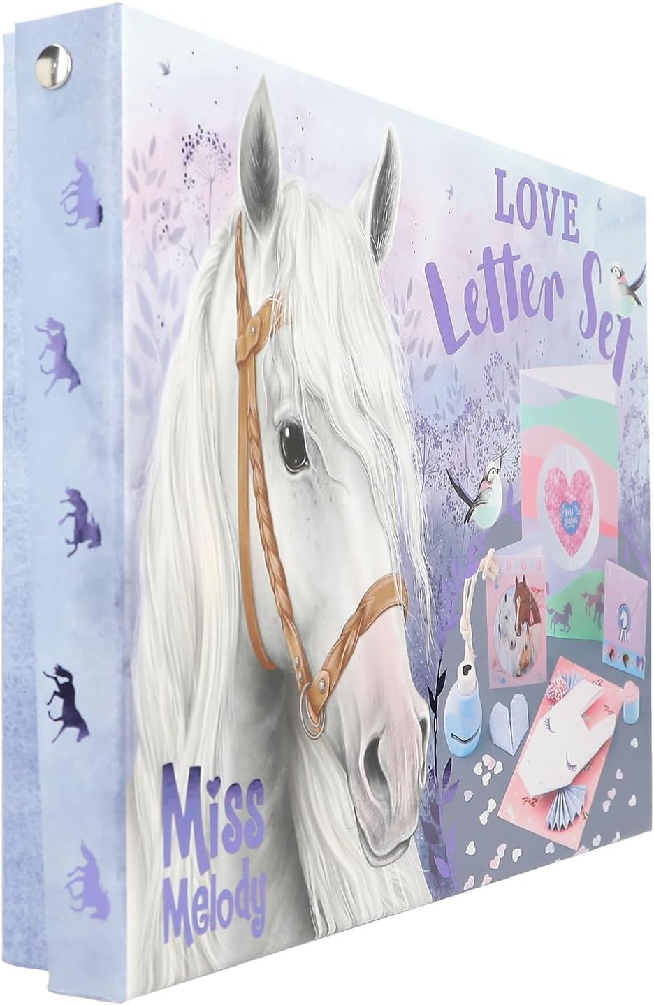 Depesche 12969 Miss Melody Love Letter Set Handletters in paardenontwerp, schrijfset inclusief schrijfpapier, enveloppen, stickers, stempel en nog veel meer, meerkleurig