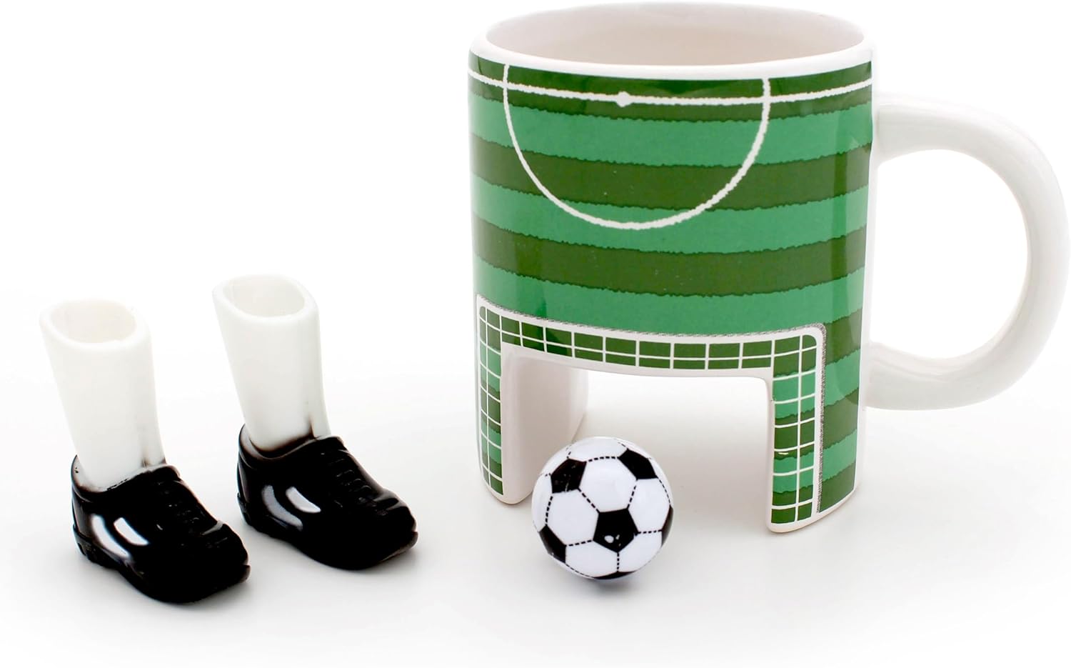 Winkee - Voetbalmok, de sportieve koffiepot voor voetbalfans, theebeker met speelfunctie, ligaspel bij het koffiezuigen