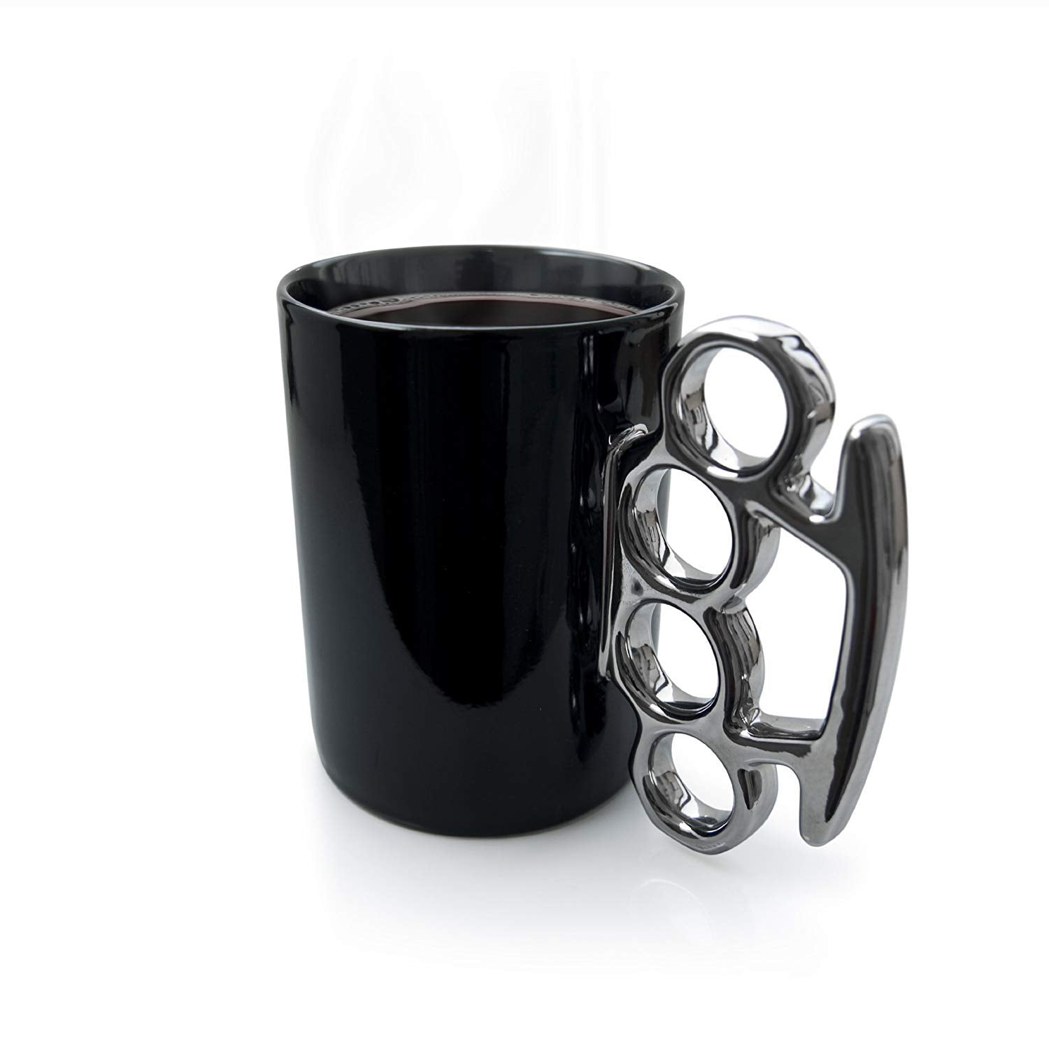 Knuckle Duster Mok (Zwart/Zilver