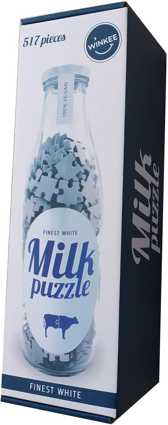 Winkee Puzzel melk in glazen fles, 517 delen melkpuzzel, melkpuzzel, puzzelspel