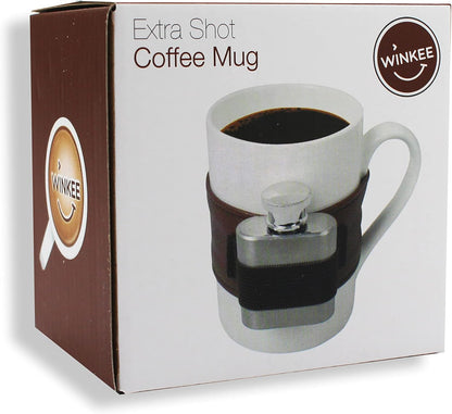 Winkee - Koffiemok met schot | De koffiepot met heupfles | Café correcto beker | koffiemok voor speciale koffie | papa koffiemok | cadeau voor Vaderdag, verjaardag, herentour