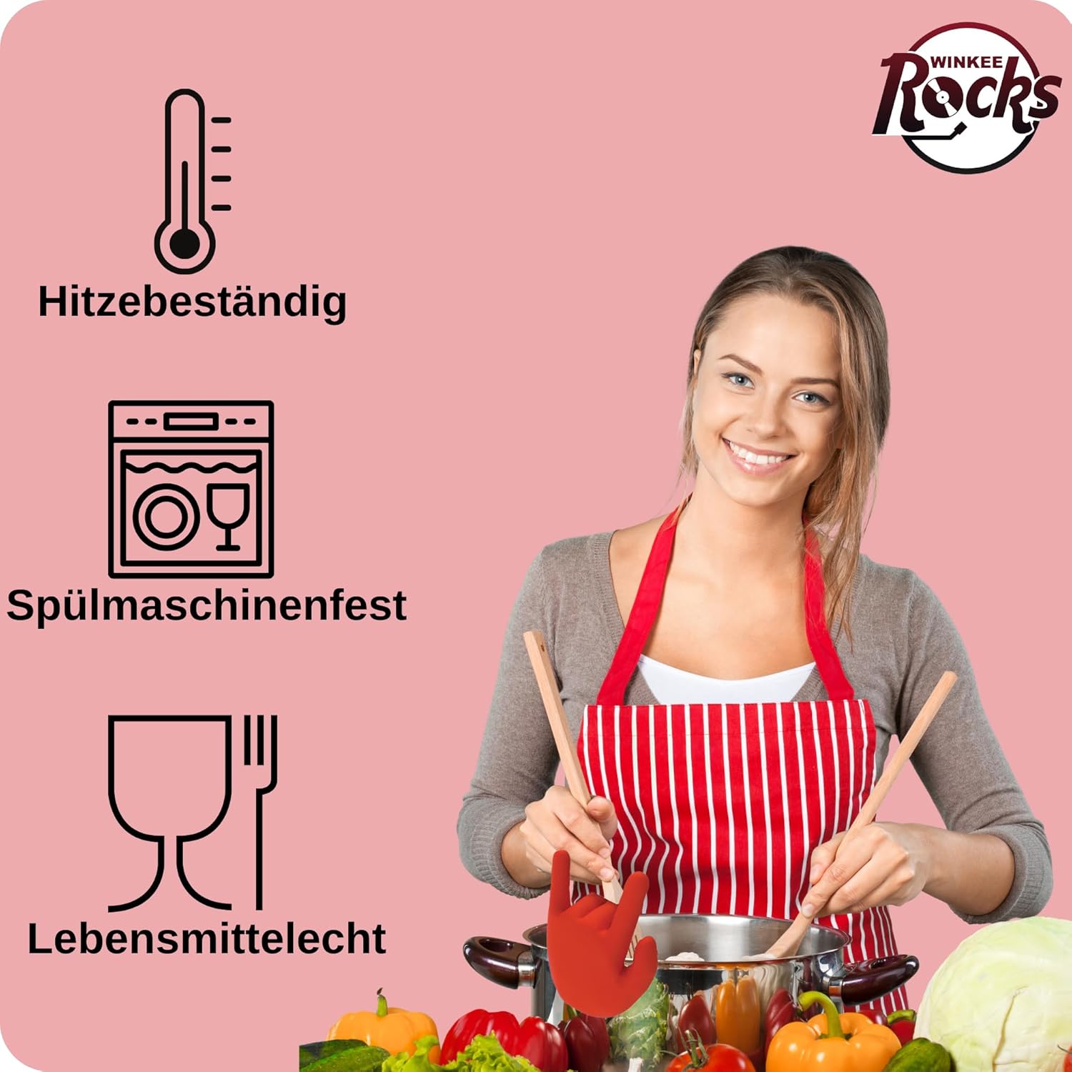 Winkee - Rock Hand Spoon Rest And Pot Lid Holder