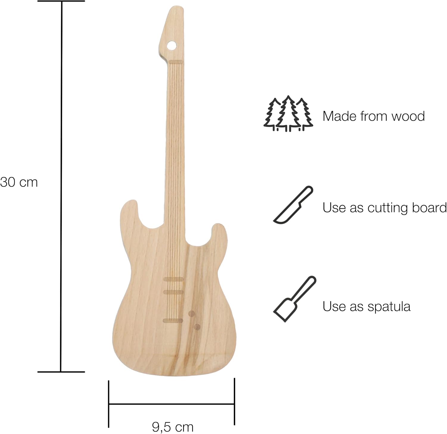 Winkee - Guitar Spatula And Mini Cutting Board