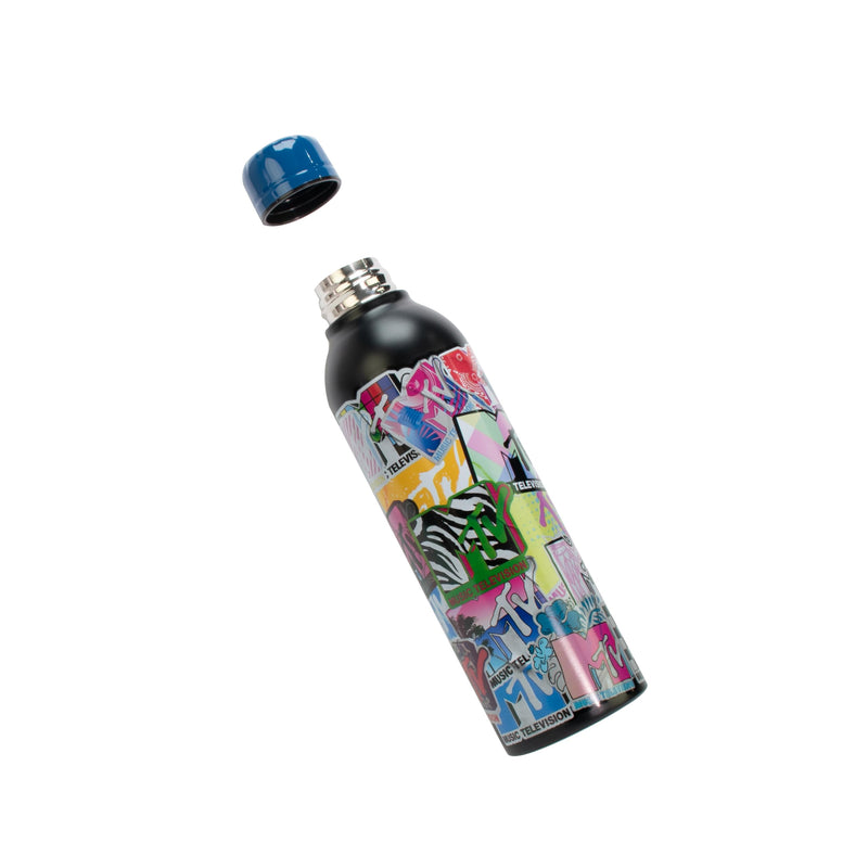 Winkee - MTV Waterfles 500 ml | Roestvrijstalen drinkfles | Waterfles voor rugzak, aktetas, schooltas | Druppelvrij afsluitbaar