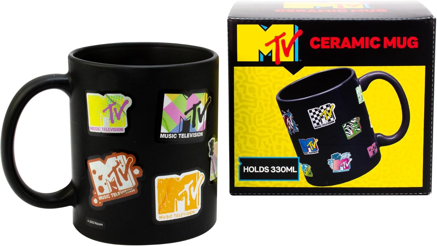 Winkee - MTV Koffiemok | Coole keramische mok van ongeveer 330 ml | Retro Koffiemok | Geschenkidee voor muziekfans, verjaardag, Kerstmis, Valentijnsdag