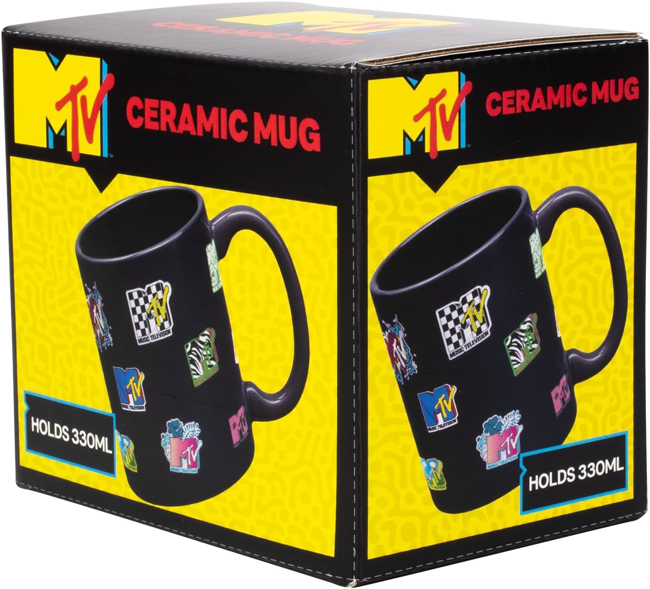 Winkee - MTV Koffiemok | Coole keramische mok van ongeveer 330 ml | Retro Koffiemok | Geschenkidee voor muziekfans, verjaardag, Kerstmis, Valentijnsdag