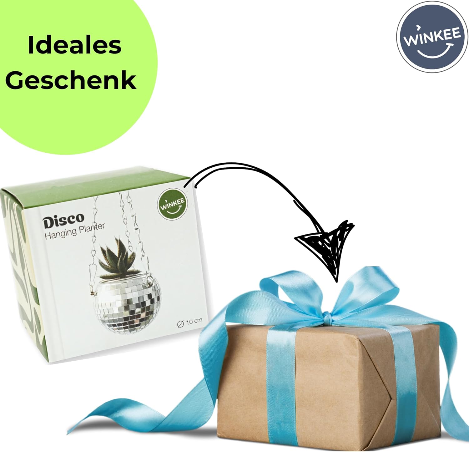 Winkee - Planter - Disco Hanging Planter - 10 Cm