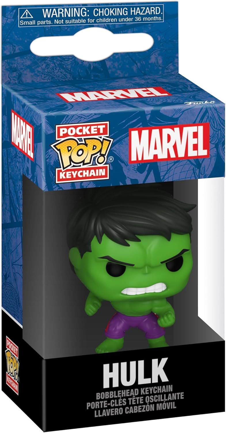 Funko Pop! Keychain: Marvel NC - Hulk - Marvel Comics - Fumetti Marvel - Mini Figura in Vinile da Collezione Novità Portachiavi - Riempitivi per Calze - Idea Regalo - Merchandising Ufficiale