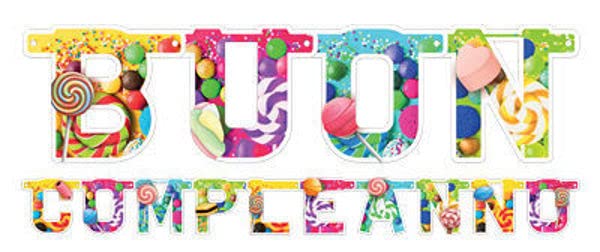 Boland: Festone Buon Compleanno Candy 280 Cm Qs. Festone Buon Compleanno Candy Xl 280 X 15 Cm