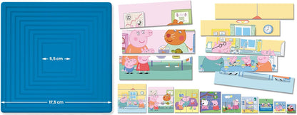 Lisciani - Puzzle Peppa Pig - Lernbox für Kinder ab 2 Jahren - 8 ineinander greifende Entwicklungspuzzles - Selbstkorrigierende Box - Auge-Hand-Koordinationsspiel - Sensorische Aktivität.