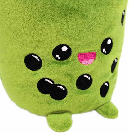 Bubble Tea Cuddly Toy - Green, Approx. 22 cm Tall, Plush Toy with Kawaii Face, Cuddly Soft, 100% Polyester