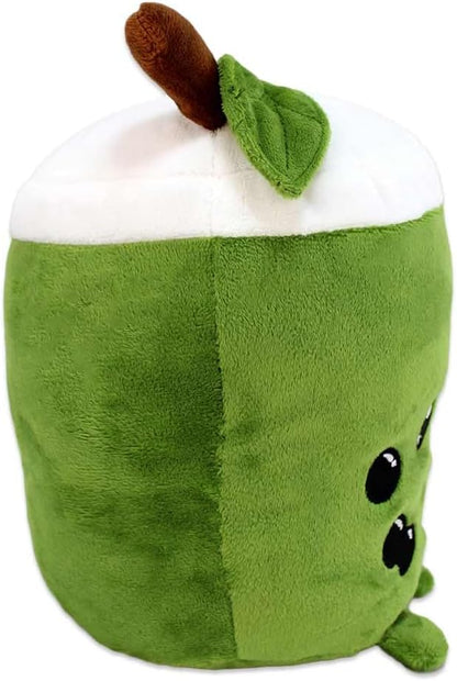 Bubble Tea Cuddly Toy - Green, Approx. 22 cm Tall, Plush Toy with Kawaii Face, Cuddly Soft, 100% Polyester