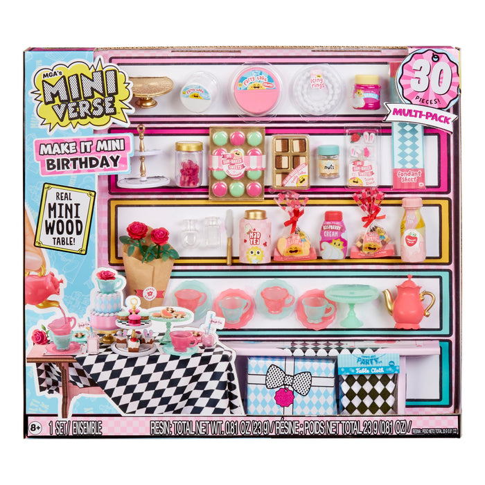 MGA's Miniverse Make It Mini Birthday Multipack - Mini Collectibles, DIY, Crafts, Resin Play, Replica Items, Novelty, Party Favours, Pinata, For Collectors & Kids Ages 8+, NOT EDIBLE