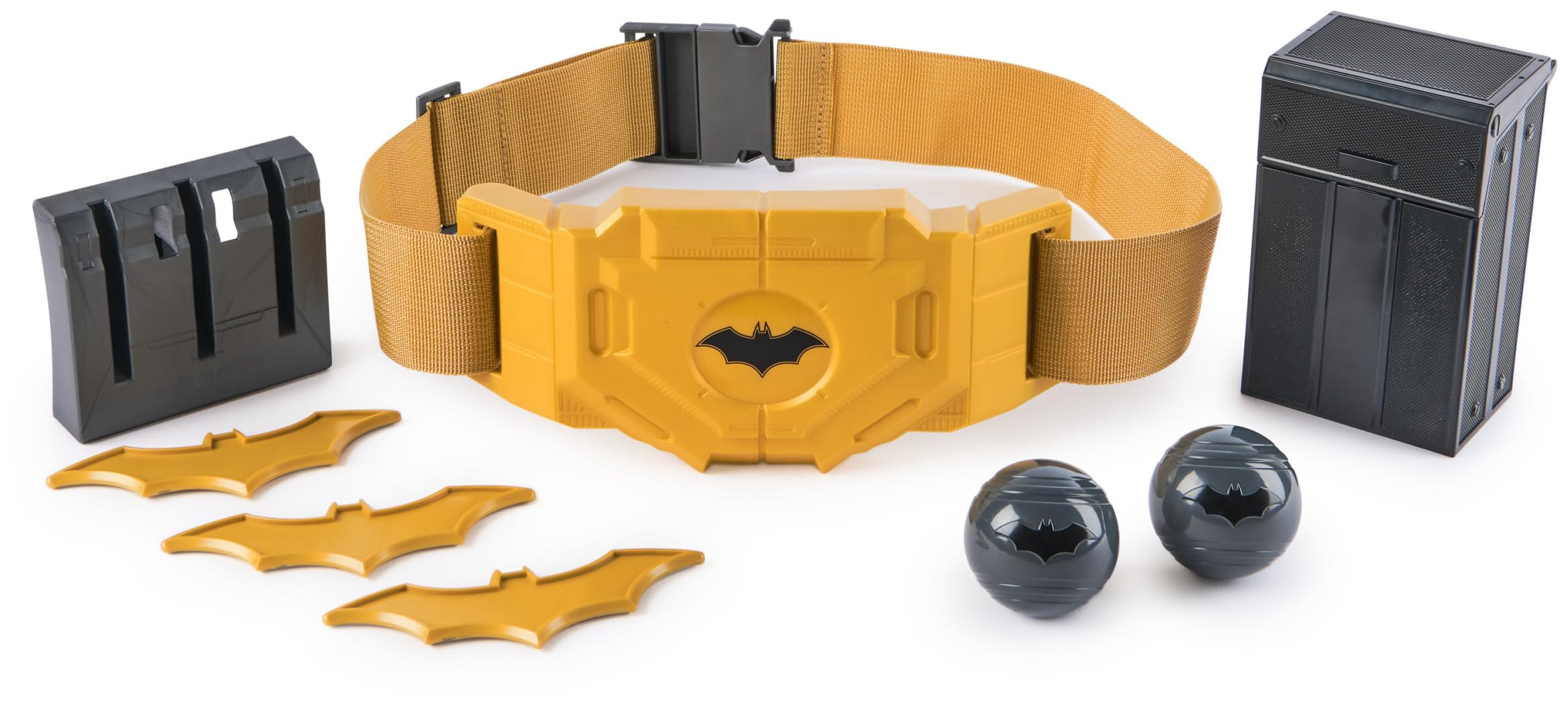 DC Comics Batman, Gear-Up Utility Belt, Batarangs and Smoke Pellets Superhero Costume Accessories, Kids’ Roleplay Toys for Boys and Girls Aged 4+