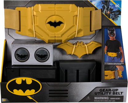 DC Comics Batman, Gear-Up Utility Belt, Batarangs and Smoke Pellets Superhero Costume Accessories, Kids’ Roleplay Toys for Boys and Girls Aged 4+
