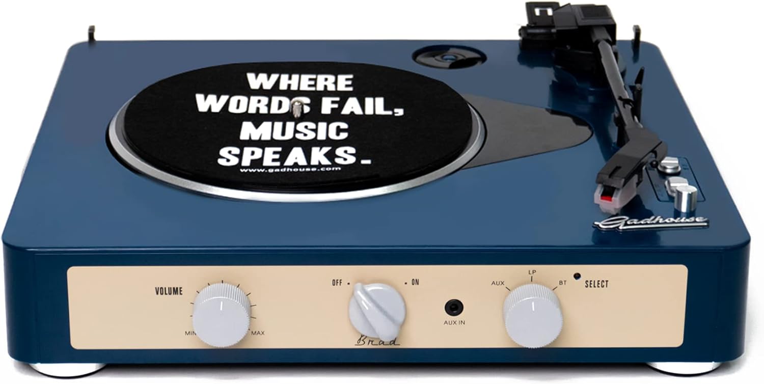 Brad Retro Record Player (Navy)