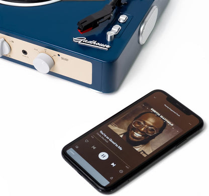 Brad Retro Record Player (Navy)