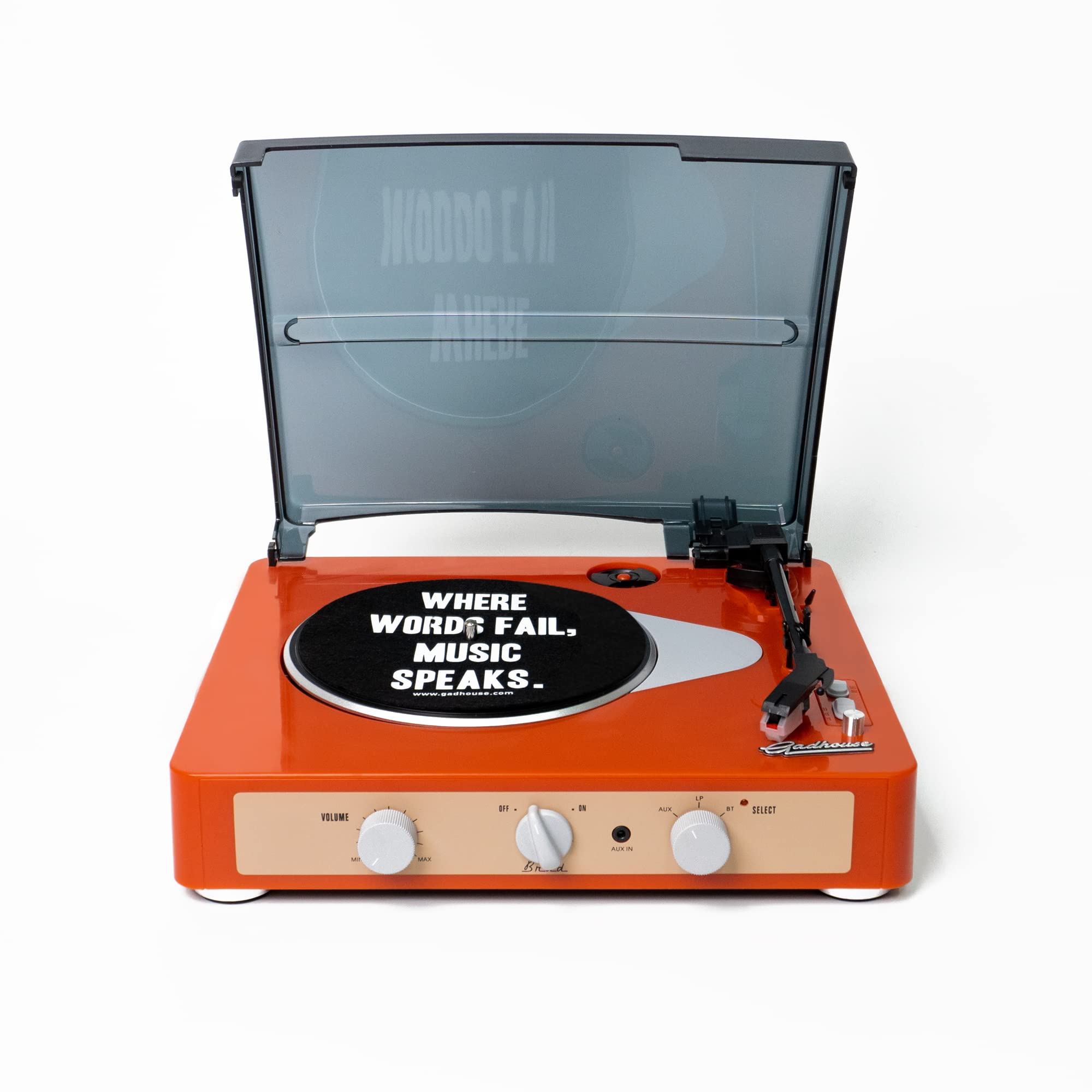 Brad Retro Record Player (Tangerine)