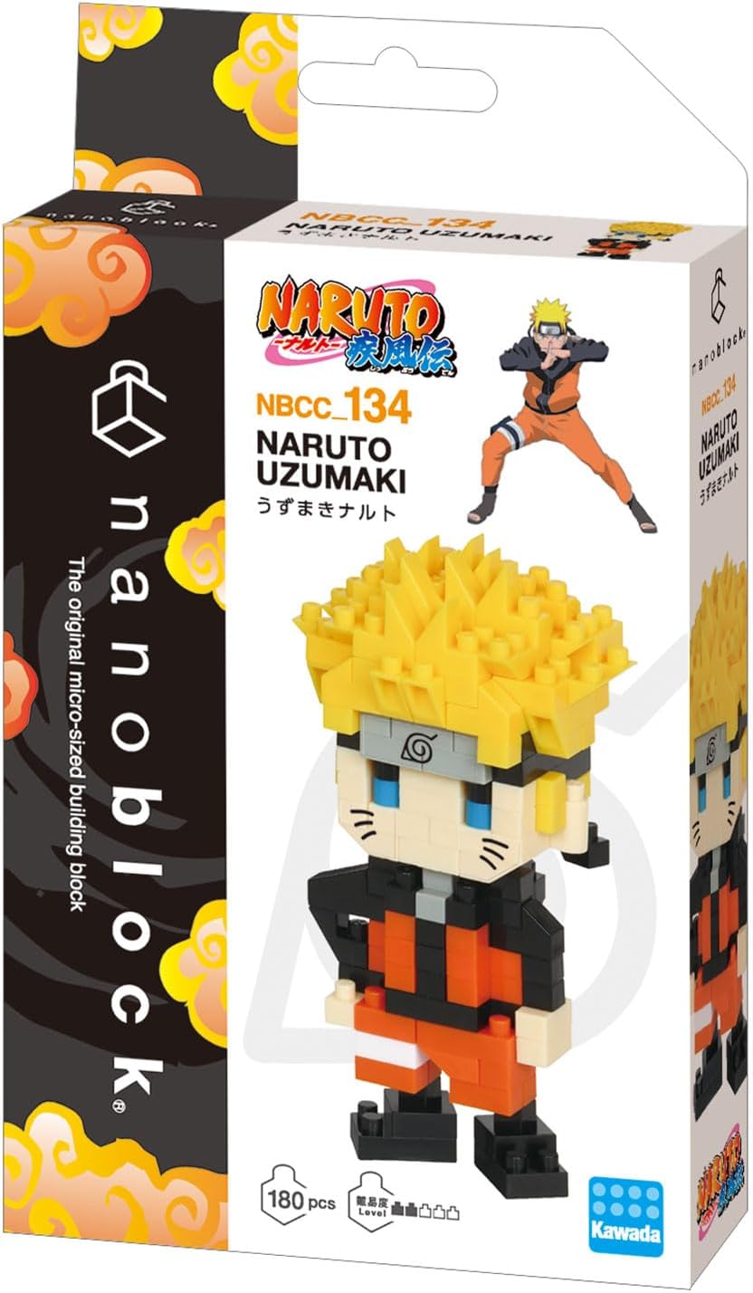 Nanoblock Bandai Naruto Uzumaki - mini-bouwsteenfiguur - constructiespel - bouwpakket voor manga-pixelfiguur - NBCC134