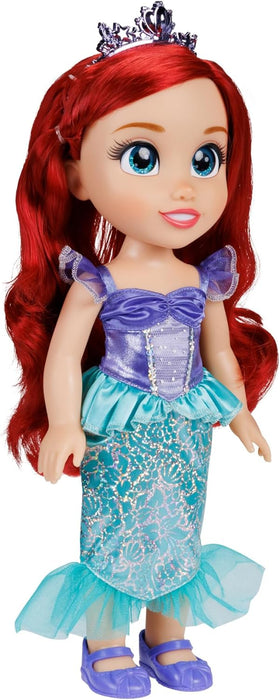 Disney Princess Ariel Doll, 14” / 35cm Tall Doll with Royal Reflection Eyes Includes Shimmery Platinum Holofoil Printed Removable Dress, Shoes, Tiara and Brush, Perfect for Girls Ages 3+