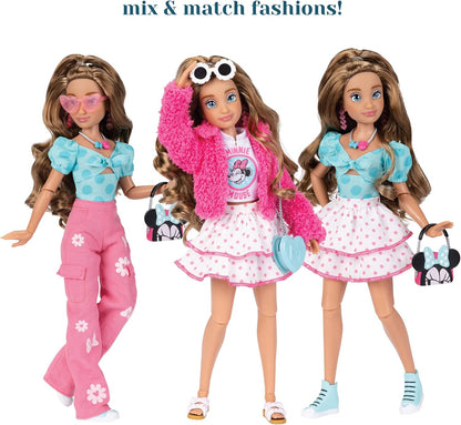 Disney ily 4EVER Fashion Dolls Minnie Mouse 30cm/11.5" Tall with 13 Points of Articulation, Two Mix-and-Match Outfits and Glittery Collectible Mickey Ring for Girls Aged 6+