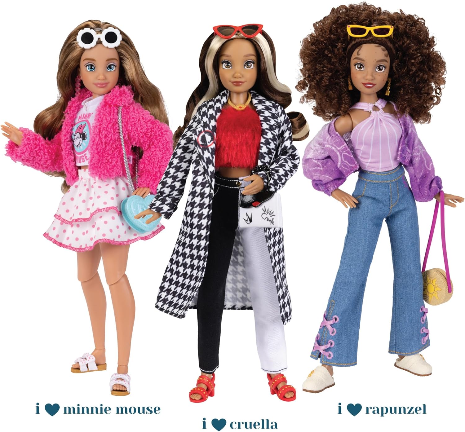 Disney ily 4EVER Fashion Dolls Minnie Mouse 30cm/11.5" Tall with 13 Points of Articulation, Two Mix-and-Match Outfits and Glittery Collectible Mickey Ring for Girls Aged 6+