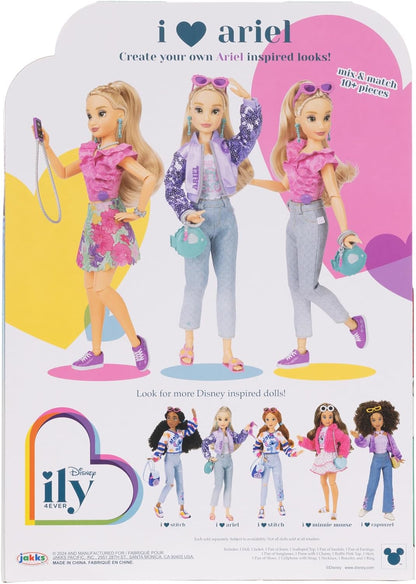 Disney ily 4EVER Fashion Dolls Ariel 30 cm / 11.5" Tall with 13 Points of Articulation, Two Complete Mix-and-Match Outfits and Glittery Mickey Ring for You!