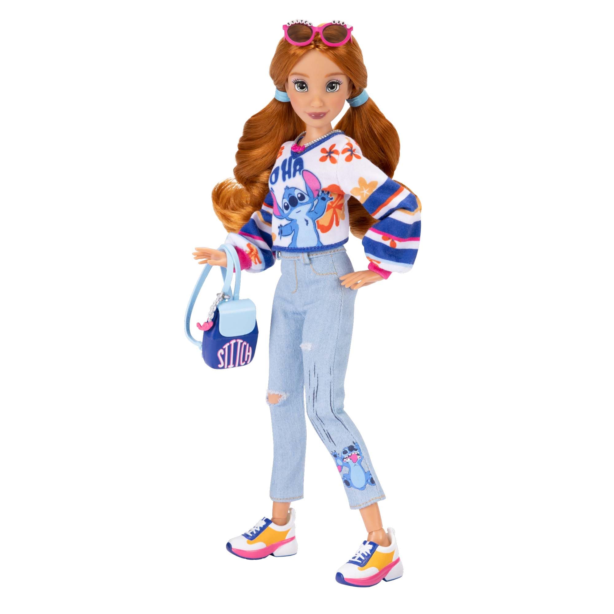 Disney ily 4EVER Fashion Dolls Stitch with Red Hair 30cm/11.5" Tall with 13 Points of Articulation, Two Complete Mix-and-Match Outfits and Glittery Mickey Ring for You!