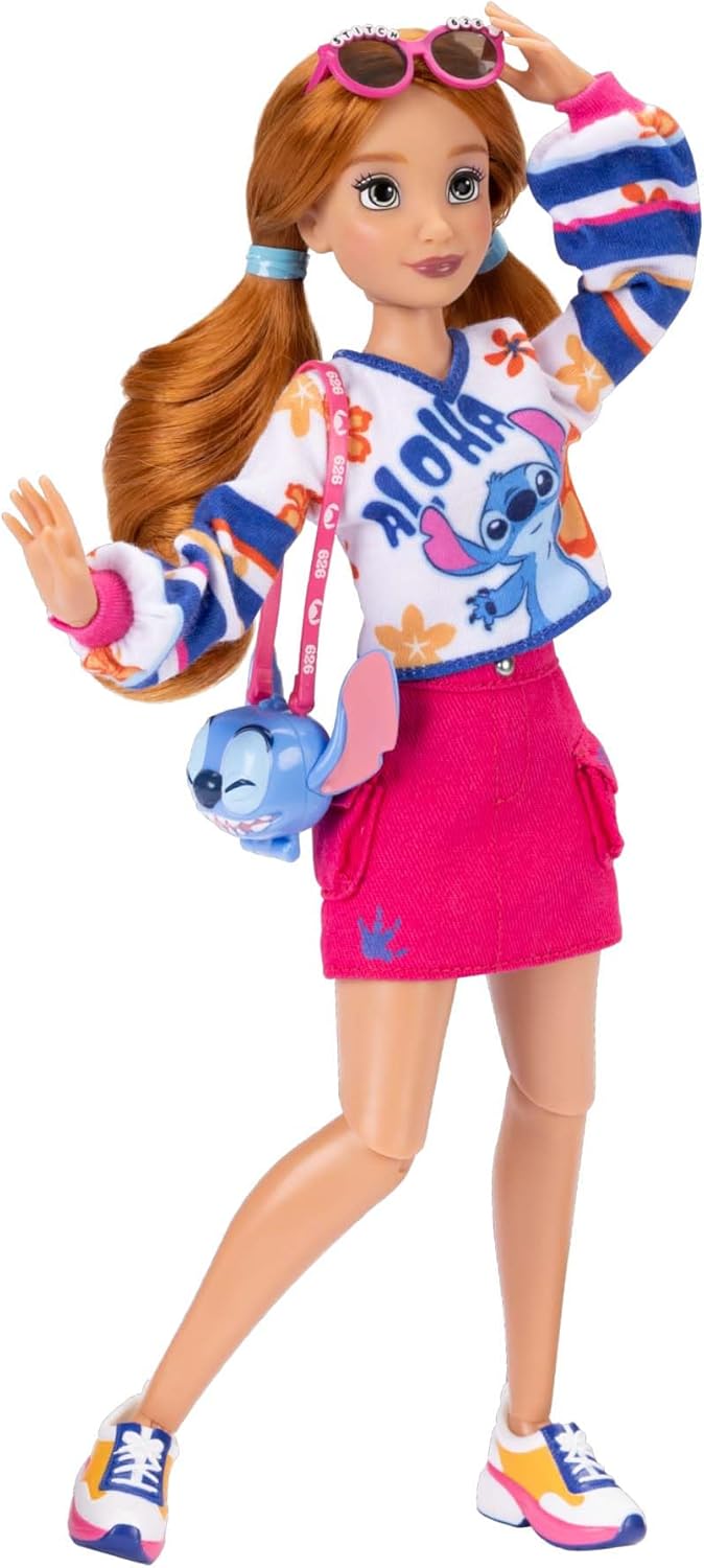 Disney ily 4EVER Fashion Dolls Stitch with Red Hair 30cm/11.5" Tall with 13 Points of Articulation, Two Complete Mix-and-Match Outfits and Glittery Mickey Ring for You!