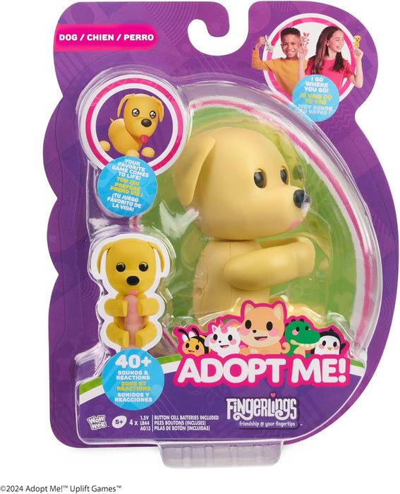Fingerlings Adopt Me! x Dog, Interactive Pet with 40+ Sounds & Reactions (Ages 5+