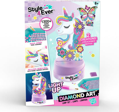 Style 4 Ever Diamond Art Lamp Set - Decorate Your own Ligh - 2 Designs Included - Diamond Painting - Fun for Kids - 6, Purple