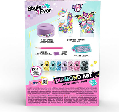 Style 4 Ever Diamond Art Lamp Set - Decorate Your own Ligh - 2 Designs Included - Diamond Painting - Fun for Kids - 6, Purple