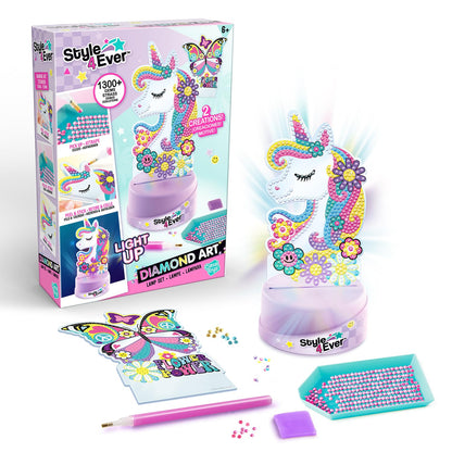 Style 4 Ever Diamond Art Lamp Set - Decorate Your own Ligh - 2 Designs Included - Diamond Painting - Fun for Kids - 6, Purple
