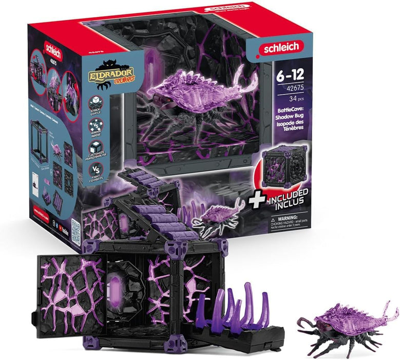 SCHLEICH 42675 BattleCave Isopode Ombra, da 7 anni, ELDRADOR CREATURES - Playset, 34 pezzi